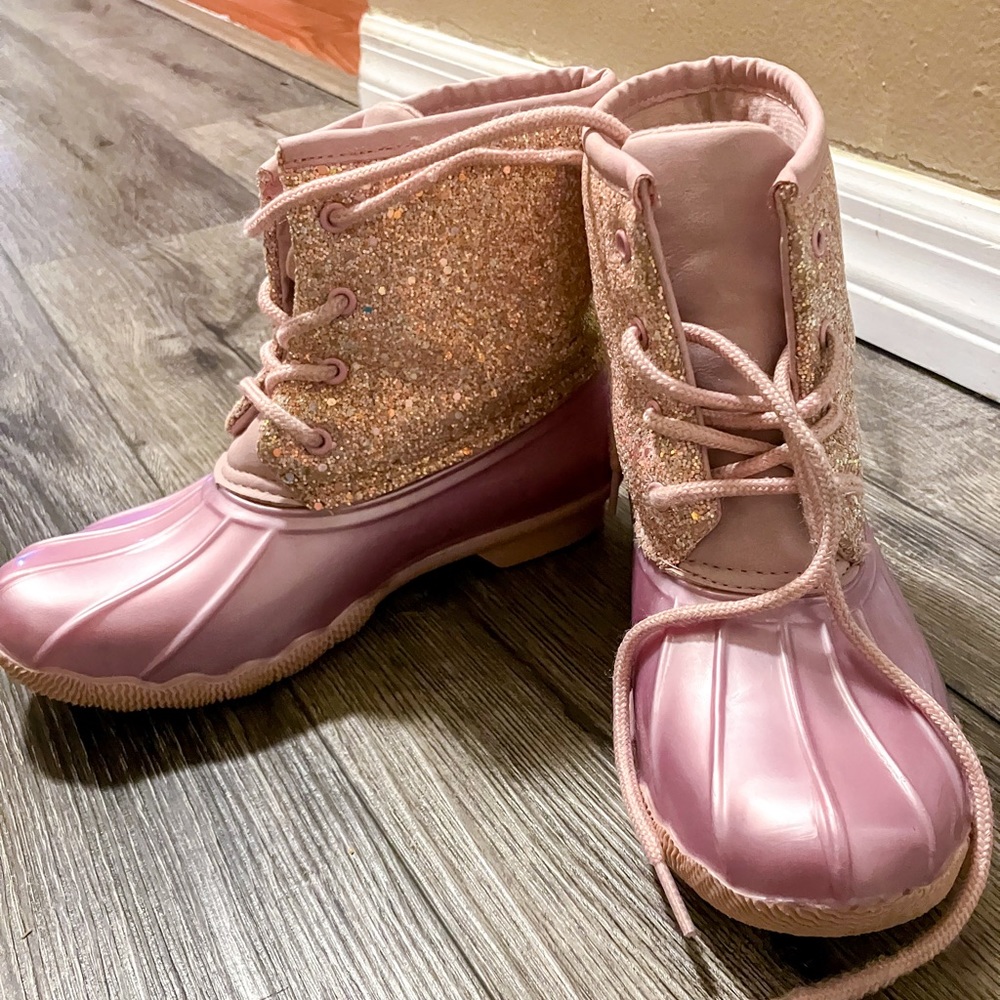 Pink glitter duck rain boots - Picture 2 of 3